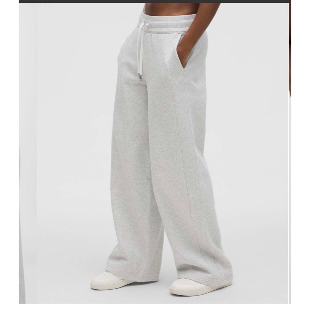 Lululemon Scuba Wide-Leg High-Rise Pant Heathered Core Ultra Light Grey XXS